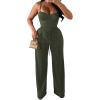 imagePINSV Womens Casual Wide Leg Pants High Waisted Drawstring Baggy Sweatpants Elastic Straight Leg Lounge Pants721 Army Green