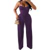 imagePINSV Womens Casual Wide Leg Pants High Waisted Drawstring Baggy Sweatpants Elastic Straight Leg Lounge Pants721 Deep Purple