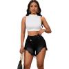 imagePINSV Womens High Waisted Crossover Denim ShortsBlack