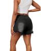 imagePINSV Womens High Waisted Crossover Denim ShortsBlack Gray