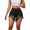 imagePINSV Womens High Waisted Crossover Denim ShortsBlack Gray