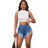 imagePINSV Womens High Waisted Crossover Denim ShortsLight Blue