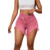 imagePINSV Womens High Waisted Crossover Denim ShortsPink