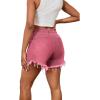 imagePINSV Womens High Waisted Crossover Denim ShortsPink