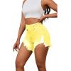 imagePINSV Womens High Waisted Crossover Denim ShortsYellow