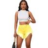 imagePINSV Womens High Waisted Crossover Denim ShortsYellow