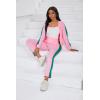 imagePINSV Womens Tracksuit Two Piece Outfits Long Sleeve Zip Up Jacket Jogger Casual Sweatsuit Matching Sets Track Suits Pink L