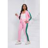 imagePINSV Womens Tracksuit Two Piece Outfits Long Sleeve Zip Up Jacket Jogger Casual Sweatsuit Matching Sets Track Suits Pink L