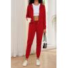 imagePINSV Womens Two Piece Outfits Sweatsuits Sets Long Sleeve Zip Up Hoodie Sweatpants Jogging Suits Casual TracksuitsRed