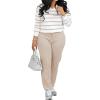 imagePINSV Sweat Suit For Women 2 Piece Set Jogger Outfits Lounge Sets Casual TracksuitApricot