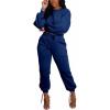 imagePINSV Women 2 Piece Outfits Sweatsuits Sets Long Sleeve Crop Top Jogger Sweatpants Tracksuits Casual SetZ641 Blue