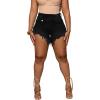 imagePINSV Womens High Waisted Crossover Denim ShortsBlack