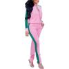 imagePINSV Womens Tracksuit Two Piece Outfits Long Sleeve Zip Up Jacket Jogger Casual Sweatsuit Matching Sets Track Suits Pink L