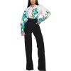 imagePINSV Womens High Waisted Stretchy Bootcut Pull On Dress Pants Casual Work Pants3257 Black
