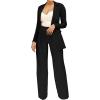 imagePINSV Womens High Waisted Stretchy Bootcut Pull On Dress Pants Casual Work Pants3257 Black