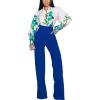 imagePINSV Womens High Waisted Stretchy Bootcut Pull On Dress Pants Casual Work Pants3257 Blue