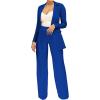 imagePINSV Womens High Waisted Stretchy Bootcut Pull On Dress Pants Casual Work Pants3257 Blue