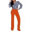 imagePINSV Womens High Waisted Stretchy Bootcut Pull On Dress Pants Casual Work Pants3257 Deep Orange