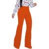 imagePINSV Womens High Waisted Stretchy Bootcut Pull On Dress Pants Casual Work Pants3257 Deep Orange