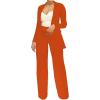 imagePINSV Womens High Waisted Stretchy Bootcut Pull On Dress Pants Casual Work Pants3257 Deep Orange
