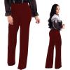 imagePINSV Womens High Waisted Stretchy Bootcut Pull On Dress Pants Casual Work Pants3257 Deep Red