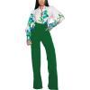 imagePINSV Womens High Waisted Stretchy Bootcut Pull On Dress Pants Casual Work Pants3257 Green
