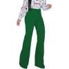 imagePINSV Womens High Waisted Stretchy Bootcut Pull On Dress Pants Casual Work Pants3257 Green