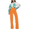 imagePINSV Womens High Waisted Stretchy Bootcut Pull On Dress Pants Casual Work Pants3257 Orange