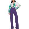 imagePINSV Womens High Waisted Stretchy Bootcut Pull On Dress Pants Casual Work Pants3257 Purple