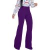 imagePINSV Womens High Waisted Stretchy Bootcut Pull On Dress Pants Casual Work Pants3257 Purple