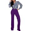 imagePINSV Womens High Waisted Stretchy Bootcut Pull On Dress Pants Casual Work Pants3257 Purple