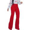 imagePINSV Womens High Waisted Stretchy Bootcut Pull On Dress Pants Casual Work Pants3257 Red