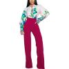 imagePINSV Womens High Waisted Stretchy Bootcut Pull On Dress Pants Casual Work Pants3257 Rose Red