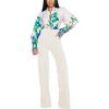 imagePINSV Womens High Waisted Stretchy Bootcut Pull On Dress Pants Casual Work Pants3257 White