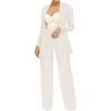 imagePINSV Womens High Waisted Stretchy Bootcut Pull On Dress Pants Casual Work Pants3257 White