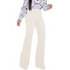 imagePINSV Womens High Waisted Stretchy Bootcut Pull On Dress Pants Casual Work Pants3257 White