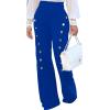 imagePINSV Womens High Waisted Stretchy Bootcut Pull On Dress Pants Casual Work Pants3276 Blue