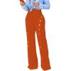 imagePINSV Womens High Waisted Stretchy Bootcut Pull On Dress Pants Casual Work Pants3276 Deep Orange