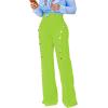 imagePINSV Womens High Waisted Stretchy Bootcut Pull On Dress Pants Casual Work Pants3276 Fruit Green