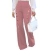 imagePINSV Womens High Waisted Stretchy Bootcut Pull On Dress Pants Casual Work Pants3276 Nude Pink