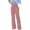 imagePINSV Womens High Waisted Stretchy Bootcut Pull On Dress Pants Casual Work Pants3276 Nude Pink
