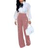 imagePINSV Womens High Waisted Stretchy Bootcut Pull On Dress Pants Casual Work Pants3276 Nude Pink