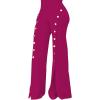 imagePINSV Womens High Waisted Stretchy Bootcut Pull On Dress Pants Casual Work Pants3276 Rose Red