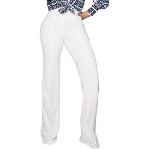 imagePINSV Womens High Waisted Stretchy Bootcut Pull On Dress Pants Casual Work Pants3257 Pure White
