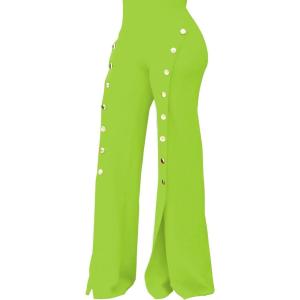 imagePINSV Womens High Waisted Stretchy Bootcut Pull On Dress Pants Casual Work Pants3276 Fruit Green