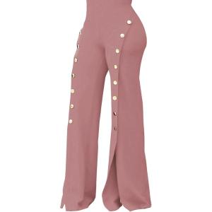imagePINSV Womens High Waisted Stretchy Bootcut Pull On Dress Pants Casual Work Pants3276 Nude Pink