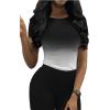 imageLounge Wear Casual 2 Piece Outfits Sets for Women Skinny Crew Neck Tshirt High Waist Leggings Shorts Workout SetGradient Black