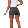 imagePINSV Womens Denim Skorts Stretchy Asymmetrical Jean Skirt ShortsGrey