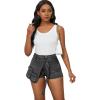 imagePINSV Womens Denim Skorts Stretchy Asymmetrical Jean Skirt ShortsGrey