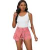 imagePINSV Womens Denim Skorts Stretchy Asymmetrical Jean Skirt ShortsPink